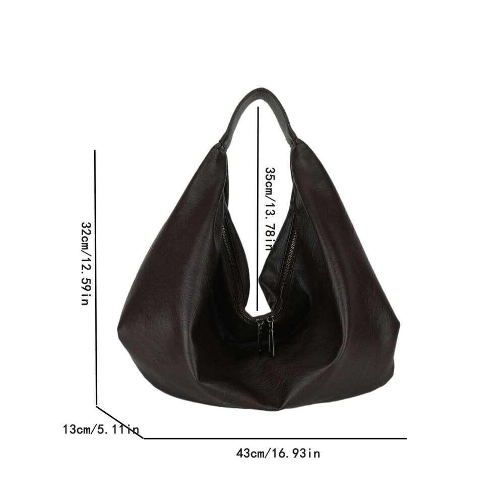 Big Black Shoulder Bags For Women Large Hobo Shopper Solid Color Quality Soft Leather Crossbody Handbag Lady Travel Tote Bag