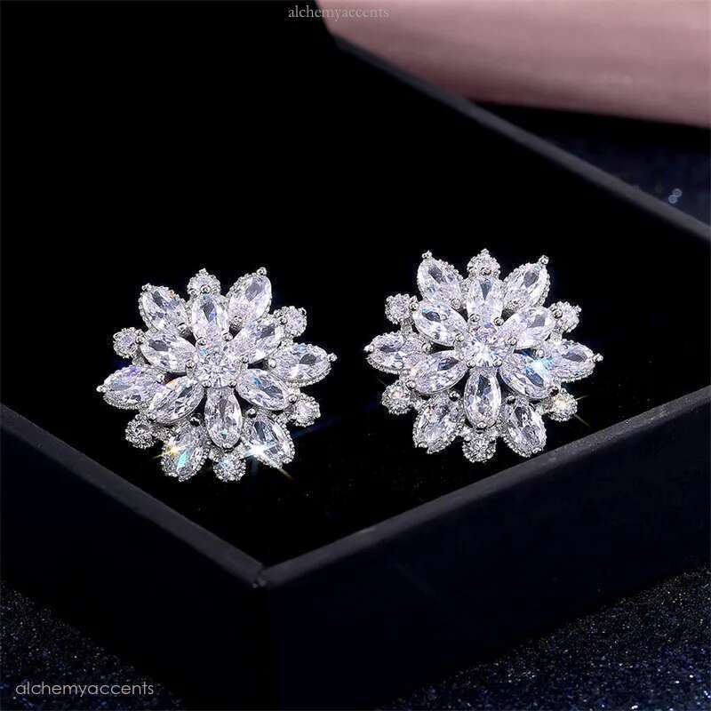 Summer Beach Moissanite wer Earrings For Women Sterg Sier Double Shining CZ Zircon Dia Stud Earring brincos Wedding Party Gifts
