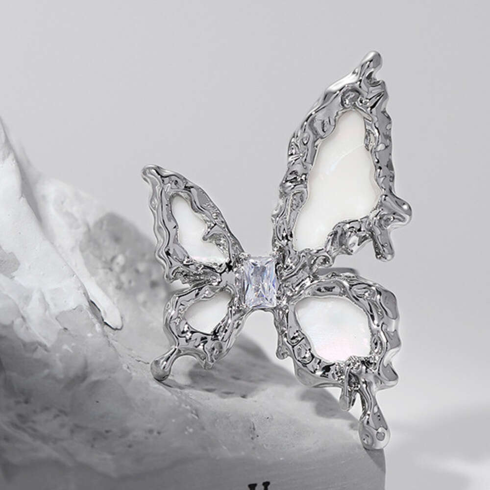New Chinese Style Three-Dimensional High-End Niche Design Butterfly Zircon Light Luxury Versatile Open Index Finger Ring