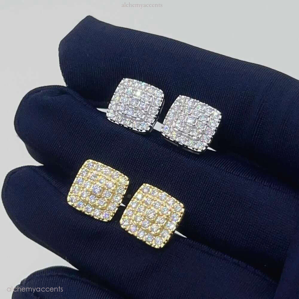 Pass Dia Tester Sterg Sier VVS Classic Gold Plated Ear Studs Moissanite Stud Earring