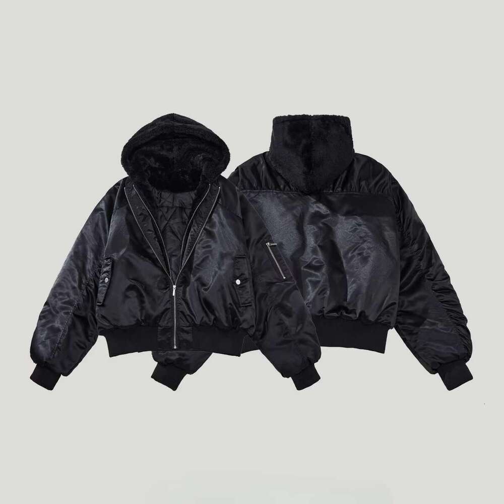 False Two Coat Street Wear Cotton Clothes Men's And Women's Retro Short Bomber Jacket