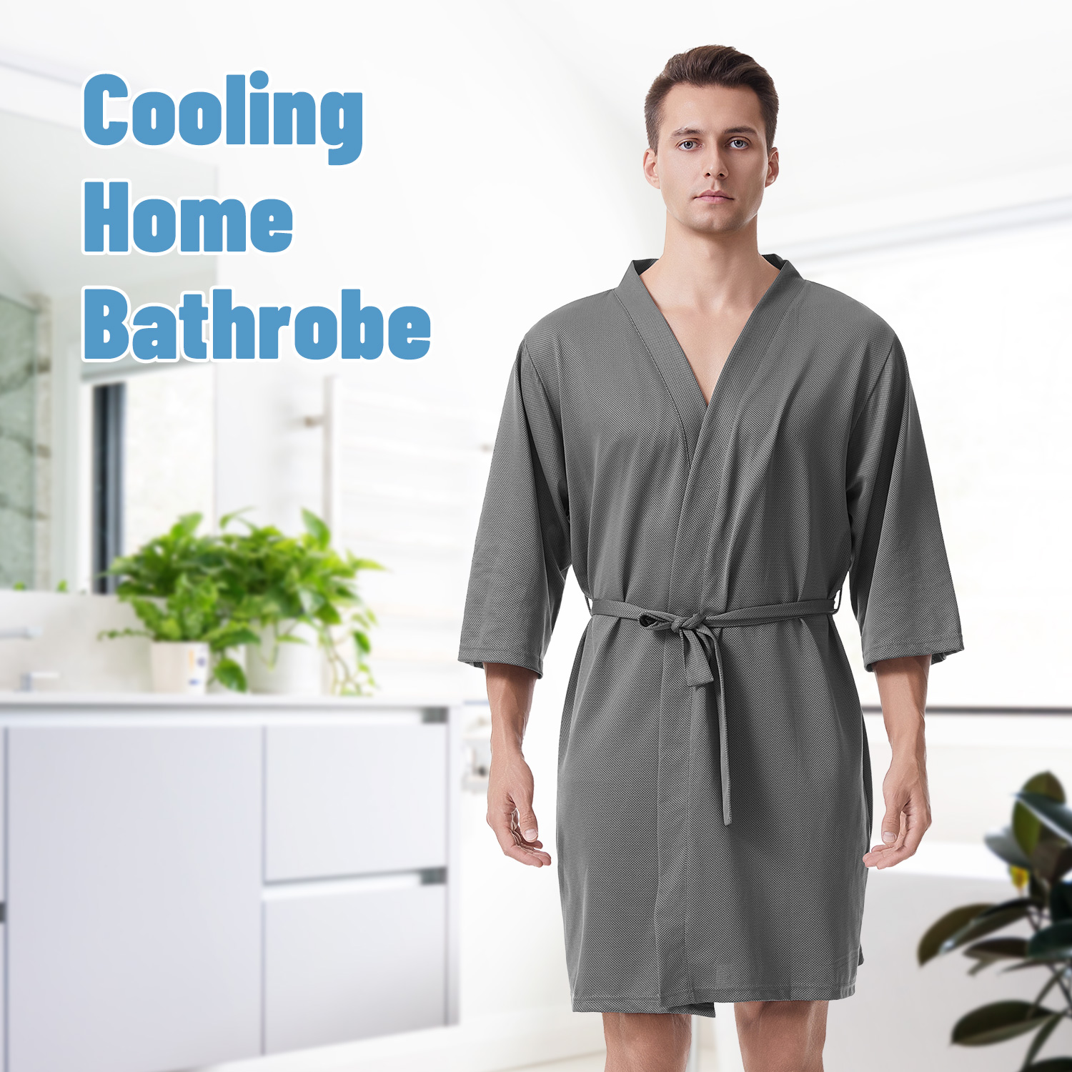 Hitorubo Luxury Soft-Silk Cooling Bathrobe for Comfort & Style