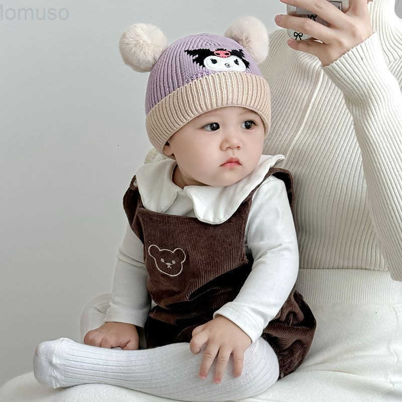 Sanrio Baby Hat Infant Autumn Winter Plush Hat Boys and Girls Warm Thickened Cute Adorable Pullover Ear Protection Hat H251110