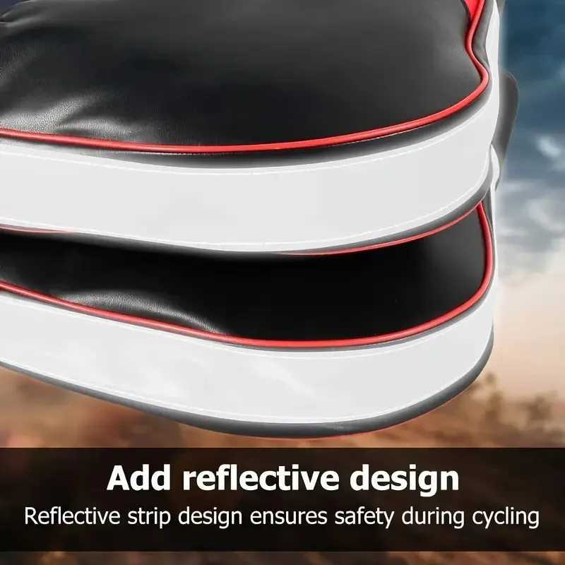 Reflective Strips Motorcycles Handlebar Gloves Winter Waterproof Oxford Cloth Windproof Warm Plush Motorcycle Handlebar Cover S25118