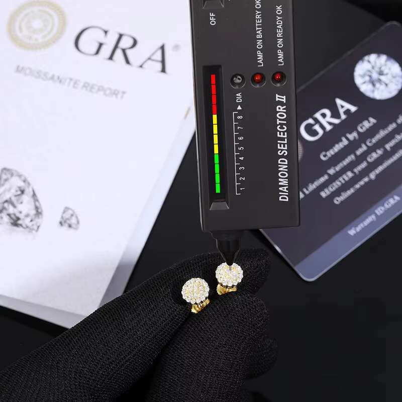 Luxury 925 Sterling Silver Moissanite Earrings Simple Round Earring Accessories Design Fashionable Wedding Earrings Jewelry