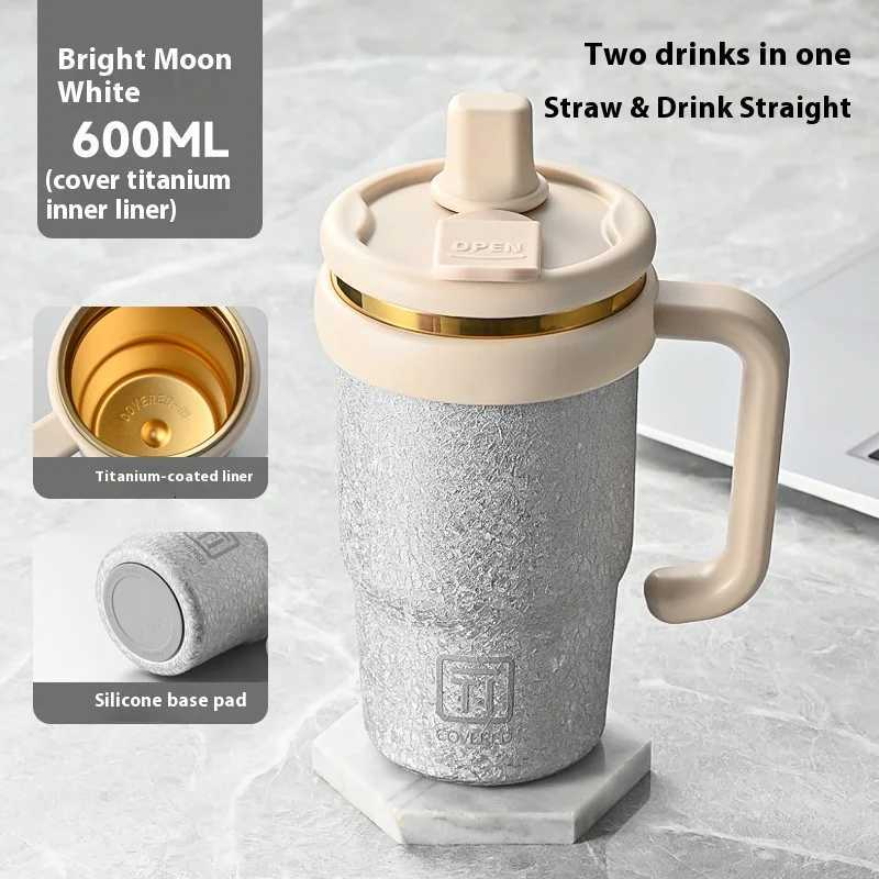Fashionable cup High-appearation-ll Titanium Ion Inner Liner nt Insated Cup Men and Wens Cup Student Portable Large-capacity Cup Y251110