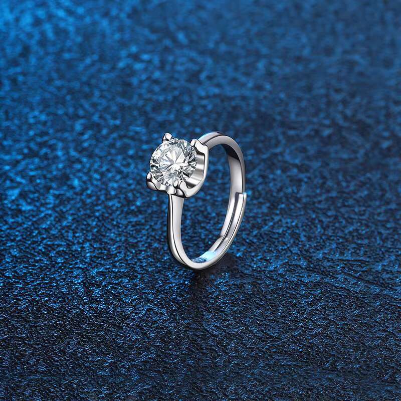 High Quality Wholesale Fashion Mosang Stone Diamond Ring Wedding Simple Ring