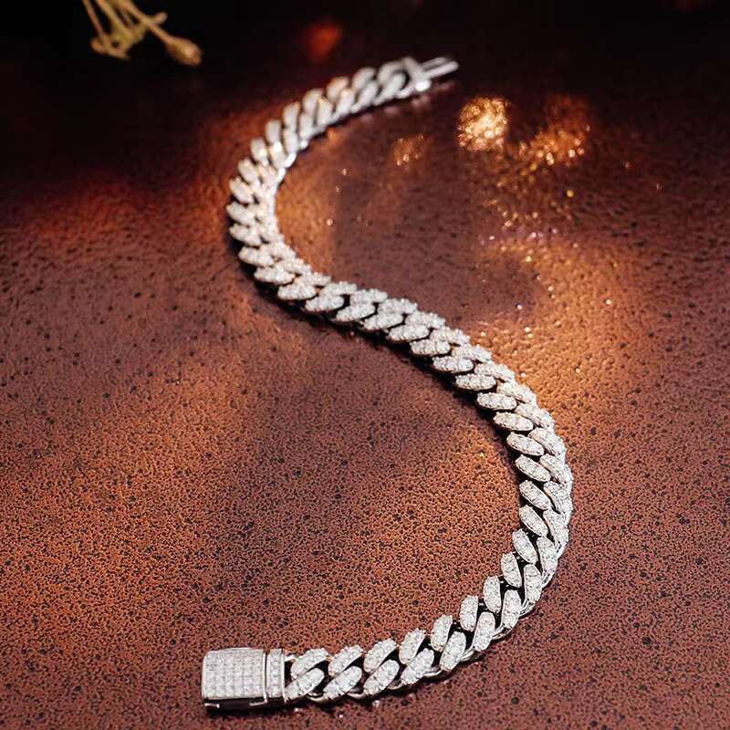 High Quality Cuban Chain 12.5MM Width Luxury Necklace for Men Moissanite 10k Gold Heavy Cuban Link Chain Factory Price