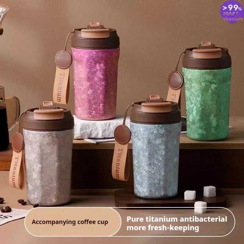 Fashionable cup Double Layer e Titanium Vacuum Flasks e Titanium Coffee Cup High-Value Take-Out Portable High-End Exquisite Accpanying Y251110