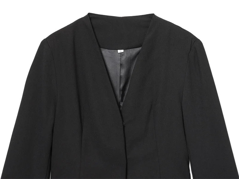 Womens Dress Autumn Style Black LongSleeve Patchwork Blazer Long Elegant Socialite 251110