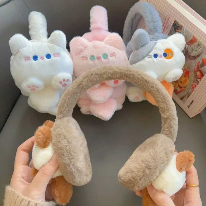 Kawaii Winter Plush Cat Earmuffs Child Warm Cute Cartoon Adult Ear Protection Adjustable Earflap Outdoor Windproof EarCover Gift W251110