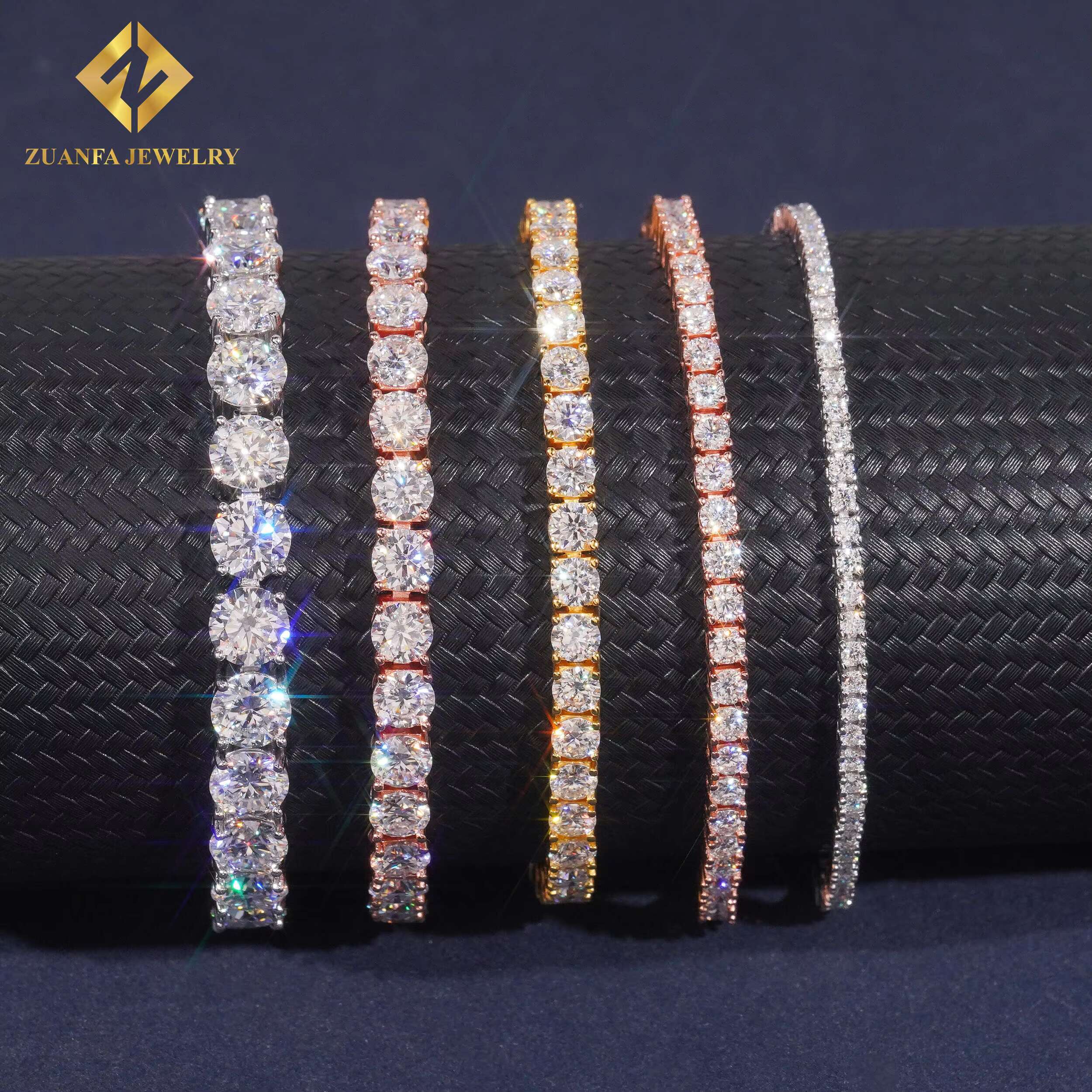 Hot Sale Sterg Sier Gold Plated Moissanite Dia Tennis Chain & Bracelet Large Store