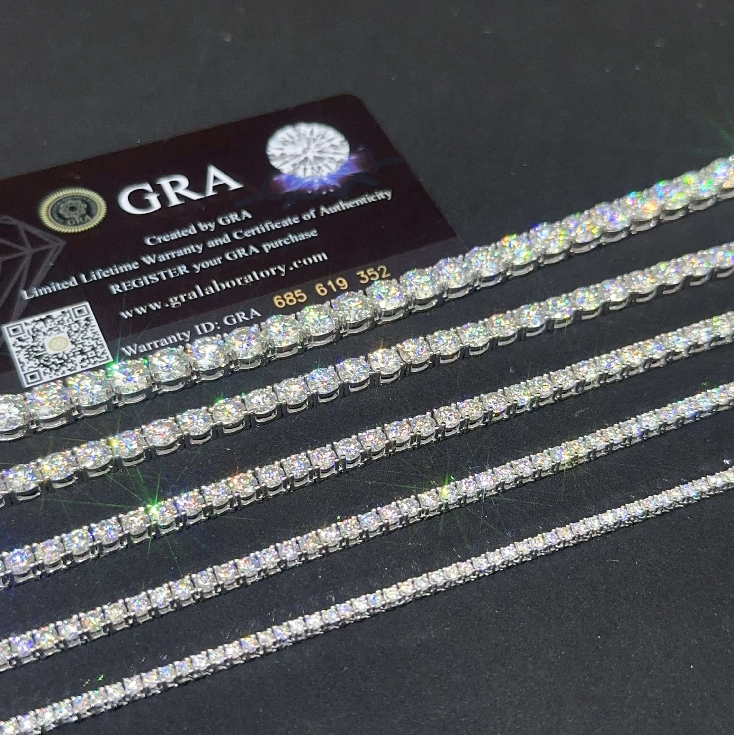 Wholesale Price Fine Jewelry Pass Diamond Tester S925 Sterling Silver 5mm Moissanite Women Men Necklaces Tennis Chain