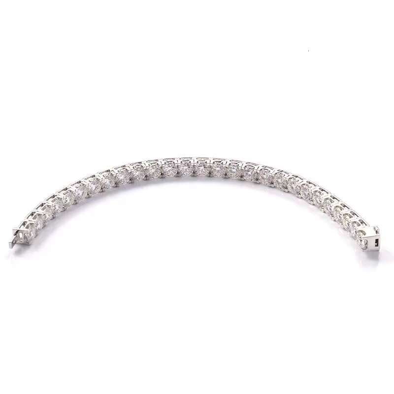 Custom Moissanite Tennis Chain Bracelet in Stock Ice Out Hip Hop Luxury Jewelry Tennis Bracelet
