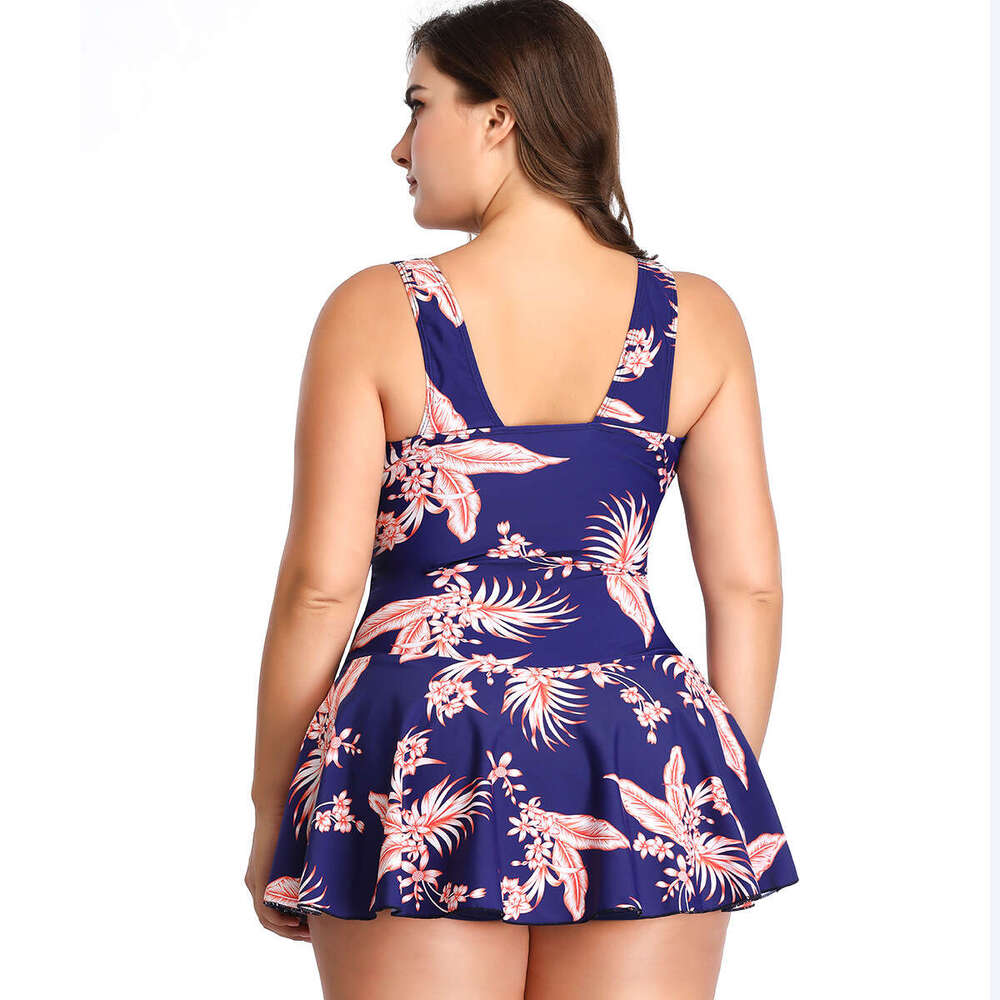 Large size split European and American conservative printed skirt women's flat angle swimsuit manufacturer wholesale 2025 temperament versatile n