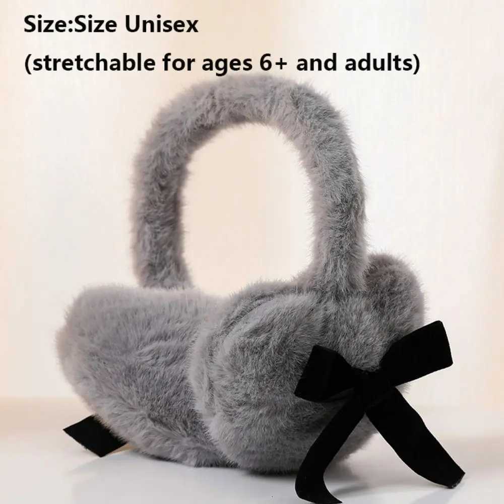 Cute Plush Bow Tie Earmuffs Cold Protection Warm Heart Fluffy Ear Muffs Woman Ear Cover Winter W251110