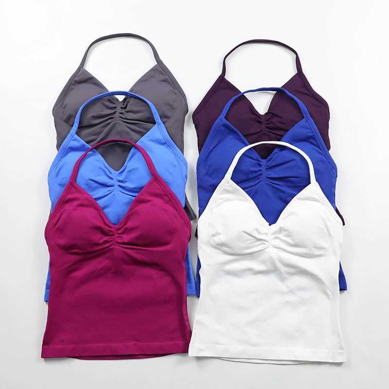 Impact long strap womens seamless yoga vest top Scrunch backless sportswear sleeveless sportswearXJ250410