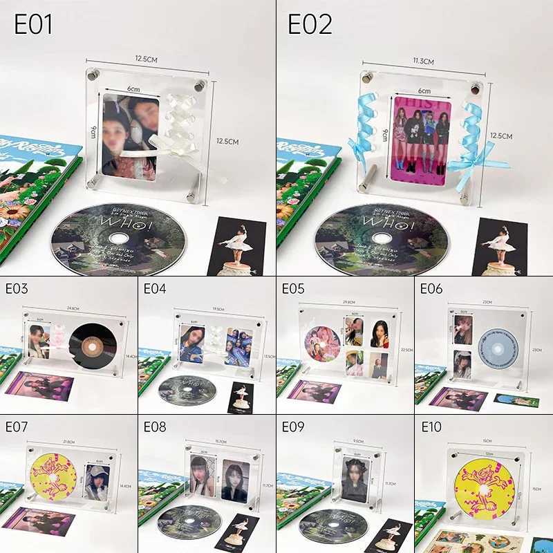 Ins Cd Picture Display Stand Poster Holder Transparent Acrylic Photo Frame Idol Postcards Protector Album Home Room Decor L251110 H260306