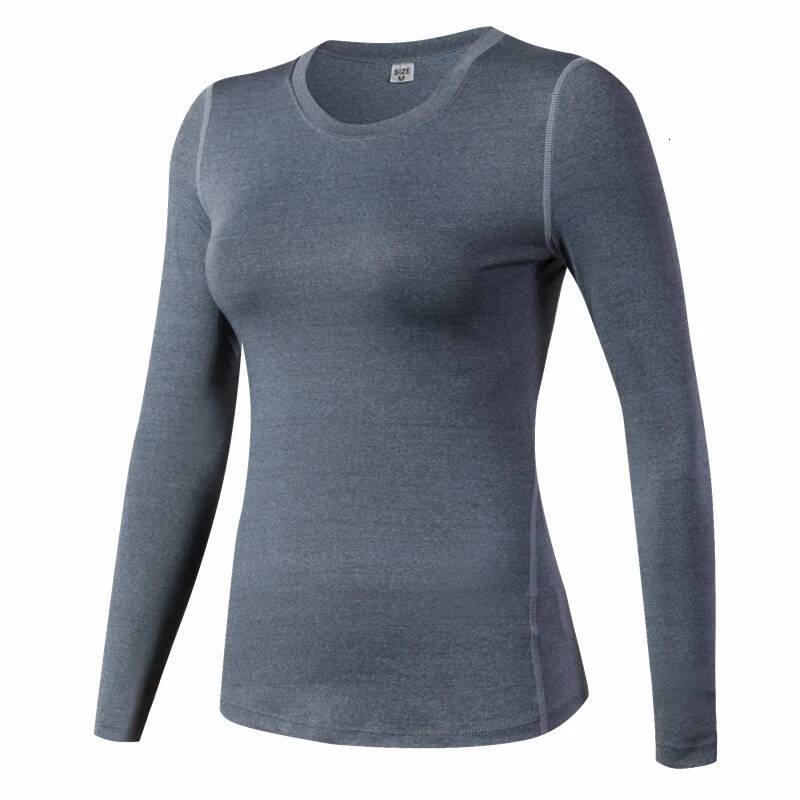 Base Layer Fitness Sport Quick Dry Women long Sleeves Top Gym jogging lady T-shirt Train Workout Clothing White Yoga Shirt