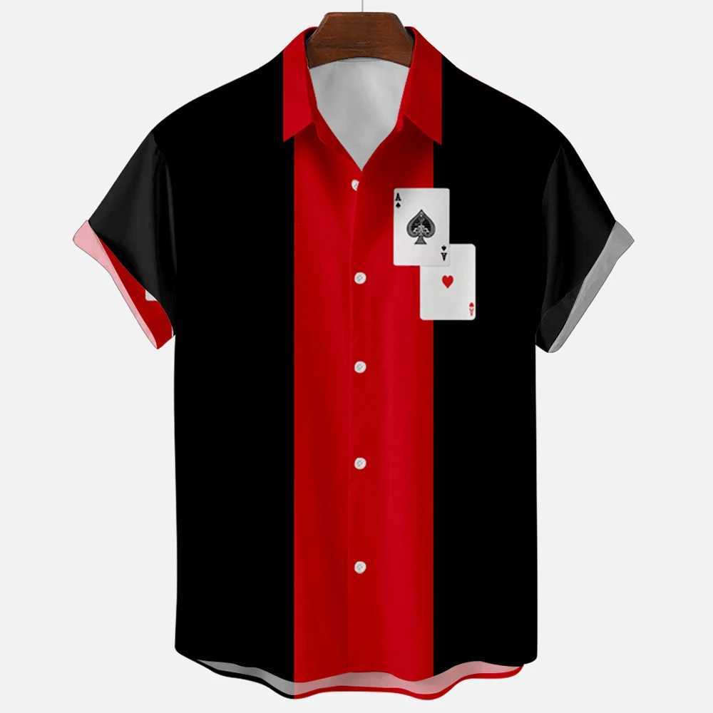 Mens Hawaiian Beach Short Sleeved Striped Shirt 3D Printed Loose Street Fun Mens Top Fashion Casual Simple Pocketless Shirt K251110