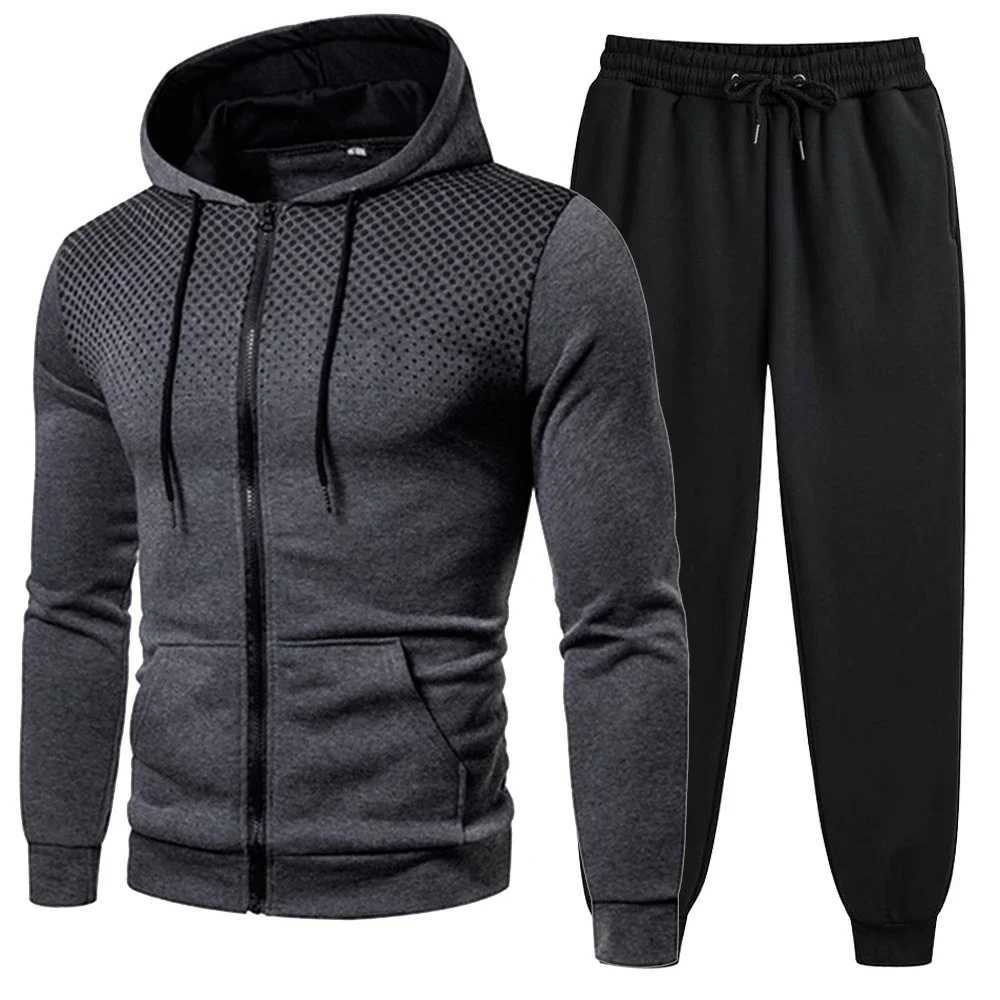 Mens Tracksuits Mens Clothing Men Sets Hoodie Set Zipper Sweatshirt Casual Sport Sweatpants Man Sweat Suit Set Running W251110