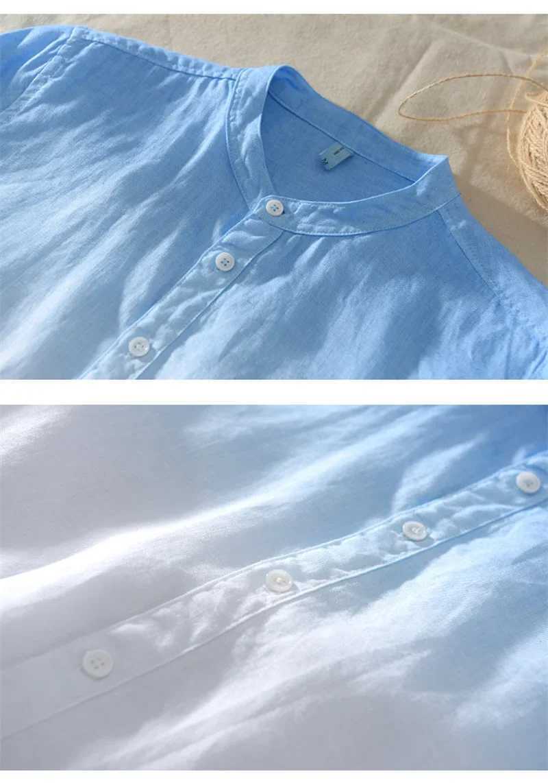 Short sleeved 100% linen cool breathable comfortable and healthy material gradient beach mens cardigan X250410