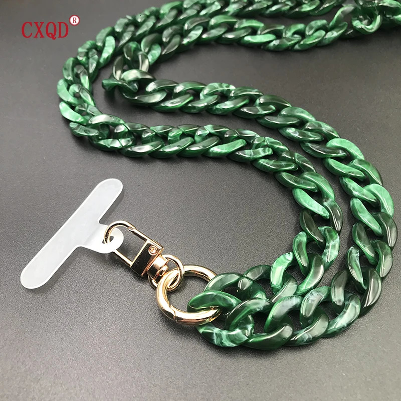 120cm Bevel Anti-lost Phone Lanyard Rope Neck Strap Colorful Portable Acrylic Cell Phone Chain Accessories Gifts Outdoor 250409