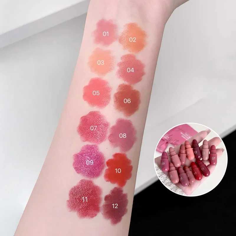 Velvet Matte Lipstick Set 12 Pieces Mini Capsule Long Lasting Waterproof Portable Solid Lip Gloss Rich PigmentT251110