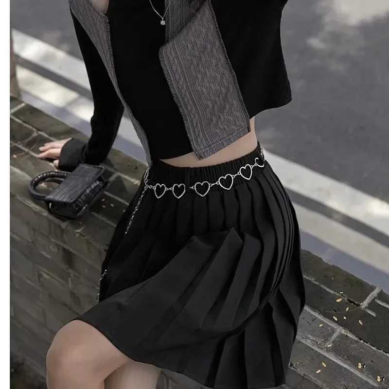 Metal belt paired with exquisite dress shirt pocket skin decorative belt pants chain simple and fashionable X250410