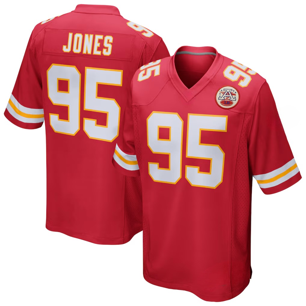 Custom Elite Style Football Jersey Famous brand Kansas Football jerseys with men women youth customized #15 Mahomes #87 Kelce #95 Jones #4 Rice