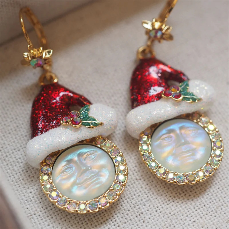 n Christmas Jingle Bell Earrings for Women Exquisite Zircon Snowflakes Earrings Year Party Jewelry Accessories 251031