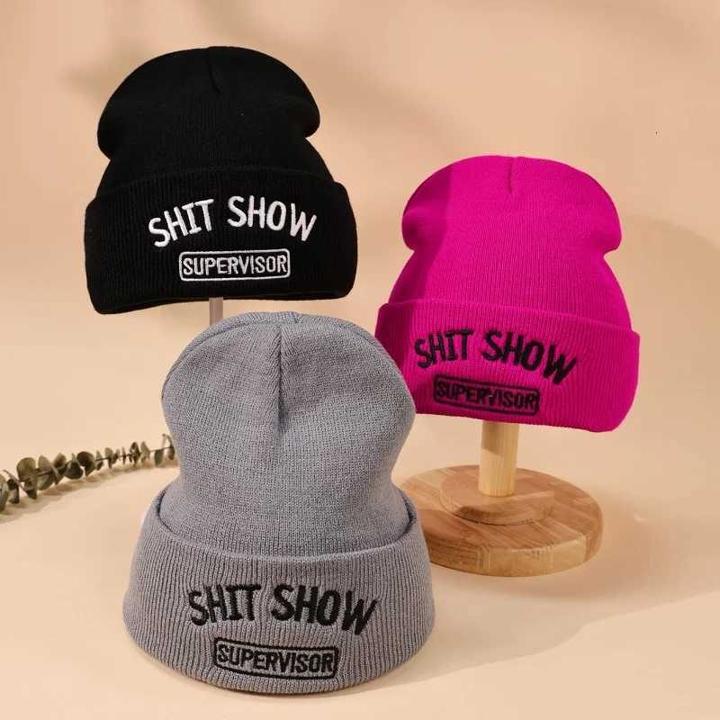 Beanies Hats Warm Women Men Winter Gothic Street Punk Knitted Bonnet Caps 100 Acrylic Fashion Keep Warm Embroidery Beanies HatsXJ251110