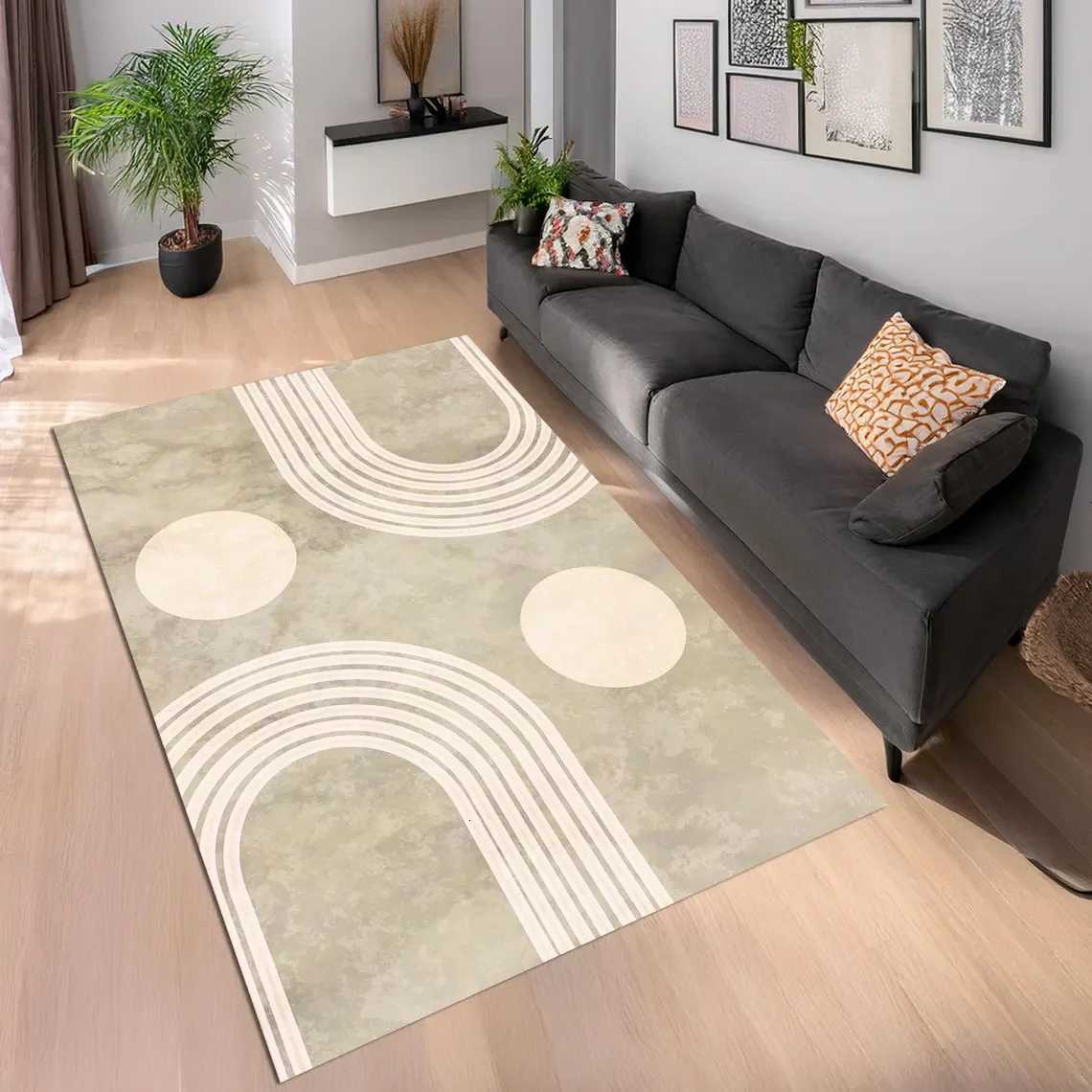 Minimst Boho Rug Mid-Century Modern Abstract Carpet for Living Room Rug Bedroom Decor Floor Mat Non-Slip Floor Polyester Rug Y251110