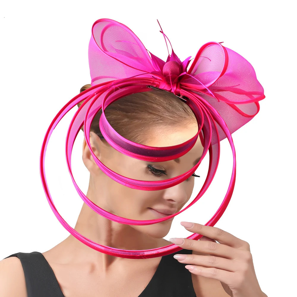 Gold Fascinators Crinoline Headband with Hair Clip Pillbox Hat Cocktail Tea Party Nice Headwear with Veil and Feather for Women 250409