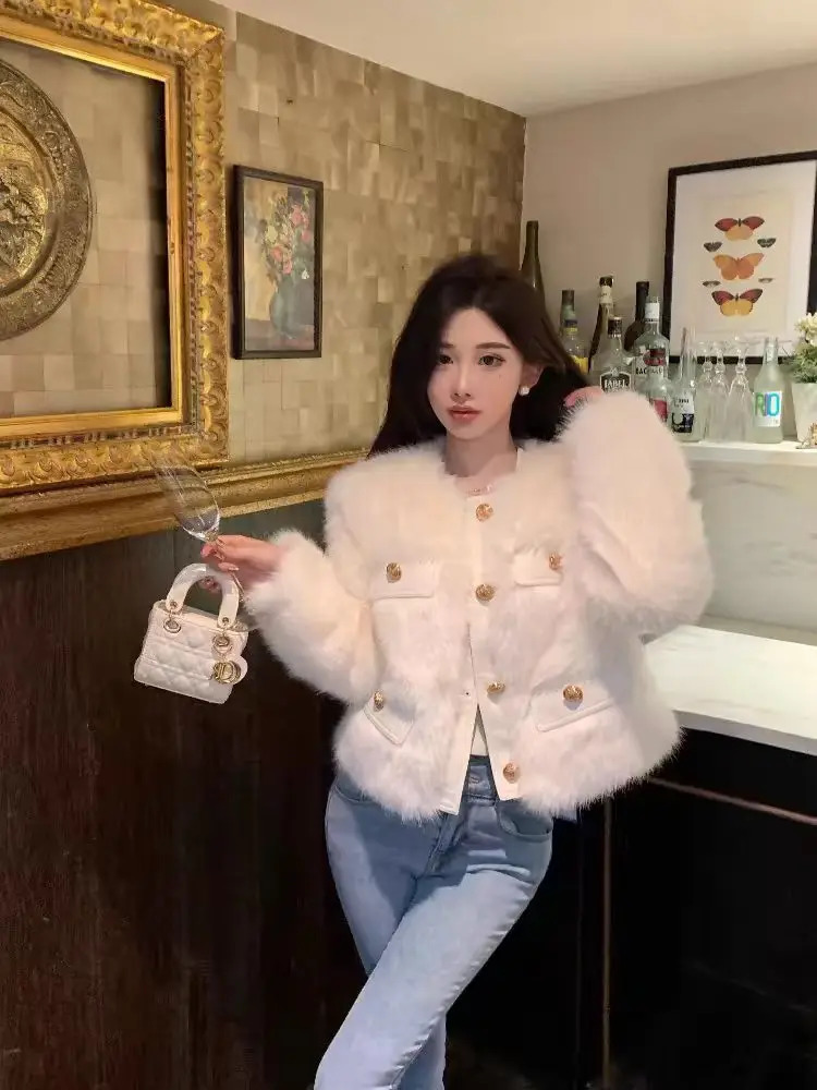 Lamb Fur Jaet Womens Autumn Winter Thiened Leather And Inteated Simulation Coat y Sense Small Fraance S 251110