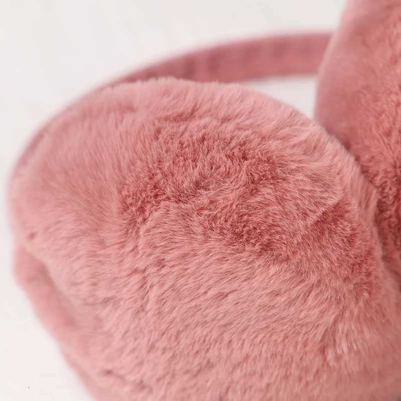 Winter Warm Ear Muffs Women Girls Fluffy Fold Burger Shape Children Headphone Earmuffs Soft Cashmere Solid Cute Warmer Earlap W251110