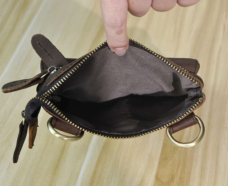 Top Quality Crazy Horse Leather Male Casual Design One Shoulder Messenger Bag Fashion 8" Satchel Summer Small Phone Bag 6553