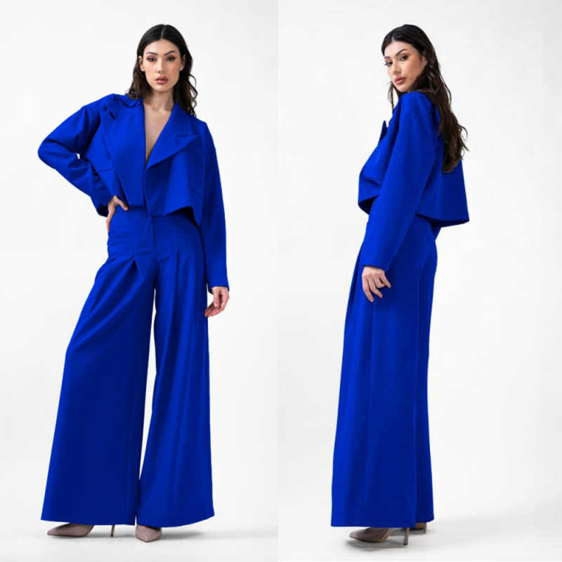 Royal Blue Women Suits Ladies Slim Fit High Waisted Trousers Fashion Wear Prom Birthday Party Customized Blazer Sets 2 Pieces