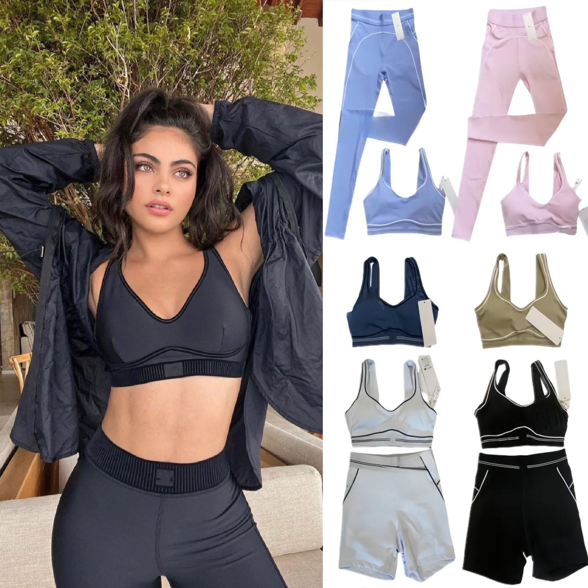 2025 10A Breathable Bra leggings Sets Women Soft Elastic Socks Outfits Sports Pants Fitness Wear Set aloliness jacket sweatshirt women Shorts