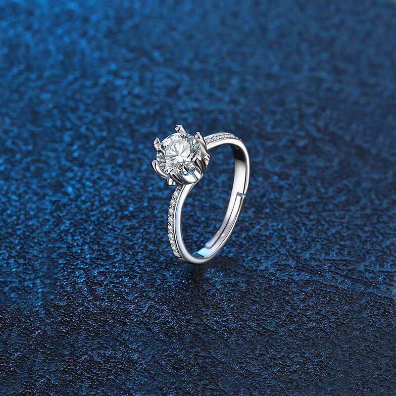 High Quality Wholesale Fashion Mosang Stone Diamond Ring Wedding Simple Ring