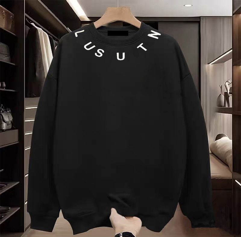 Brand sportswear, fashionable printed pure cotton pullover, men's long-sleeved round-neck pullover sportswear, women's fashionable casual pullover