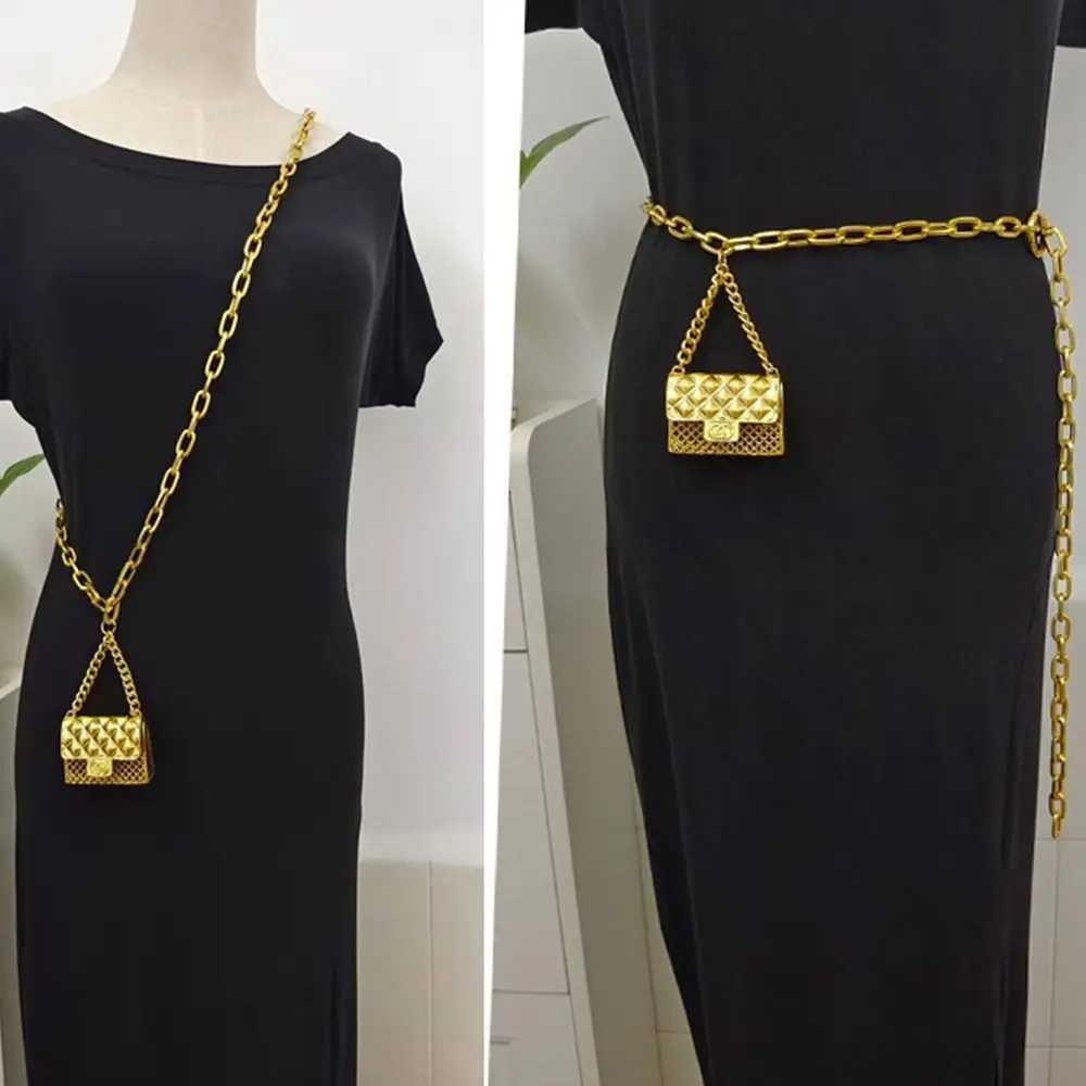 Design ultra-thin and fitted party dress jeans tassel belt gold chain belt clothing belt metal bag belt X250410
