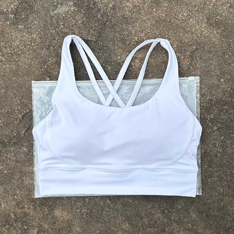 Double sided wool lining cross back shock-absorbing push up sports bra yoga fitness vest high support gymXJ250410