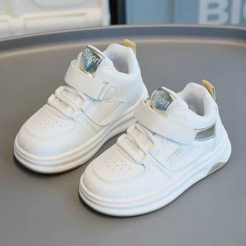 Children Spring Autumn Velcro White Shoes Color Blocking Non Slip High Top Boys New Soft Soled Sneakers Girls Casual Board ShoesT251110