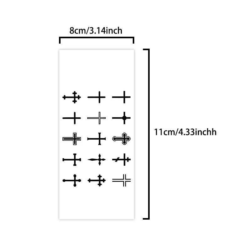 1Pc Cross Waterproof Temporary Tattoo Sticker Durable and Waterproof for One to Two Weeks Suitable for Fingers Plames and Neck. W250410