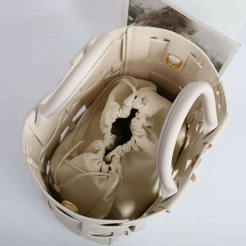 Custom Initials Genuine Leather Tote Bags For Women Luxury Designer Handbags Purses 2025 New In Cowhide Braided Hollow Shoulder