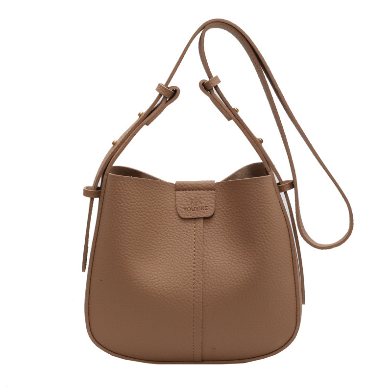 Cross-Border Versatile Small for Women, Fashionable High-Quality Simple Shoulder Crossbody Bag, Vintage Commuter Mother-Daughter Bucket Bag
