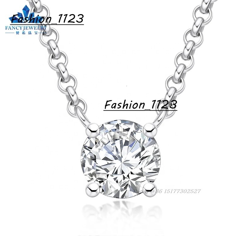 2CT 8mm D Color Round Moissanite Pendant Wedding Jewelry Sparkling 100 925 Sterling Silver Pendant Necklace for Women