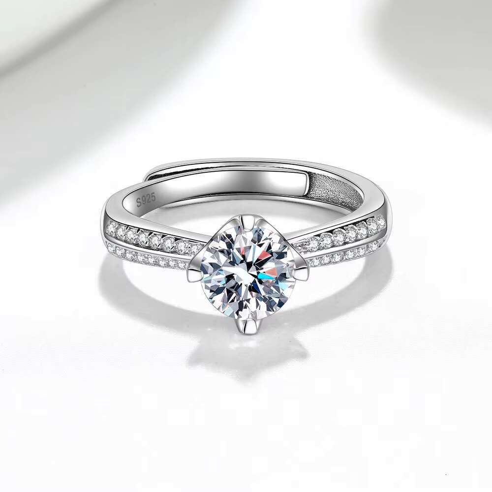 New D-color Flower Bud 1 Moissanite S925 Pure Silver Ring Factory Direct Sales 925 Jewelry Wedding Marry Ring