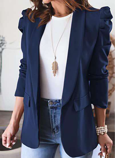 2022 Independent Station Wish Amazon Hot Item Autumn Winter New Solid Color Long Sleeve Lapel Blazer Women's Fashion